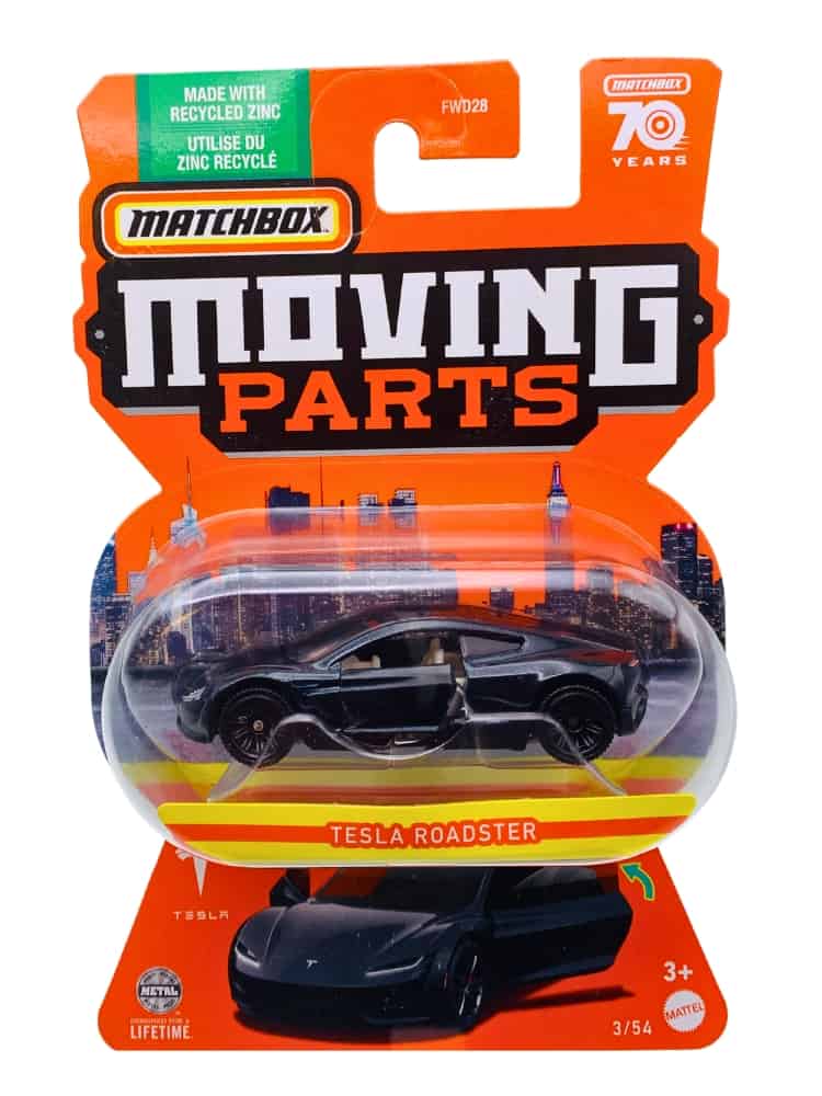 Matchbox Moving Parts Tesla Roadster Black
