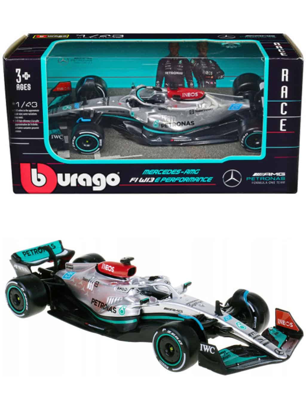 Bburago George Russell 2022 Mercedes W13